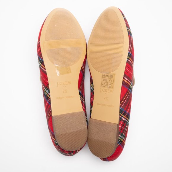 NEW J. Crew Tartan Loafers in Red Black Multi plaid - Picture 8 of 16